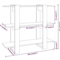 vidaXL Estantería/divisor de espacios roble marrón 100x30x87 cm Marr&oacute;n roble Best
