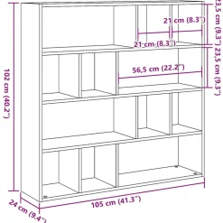 vidaXL Divisores De Ambientes-Estantería/divisor de espacios 105x24x102 cm