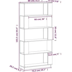 vidaXL Estanterías-Estantería/divisor de espacios madera pino 80x25x163,5cm