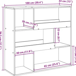 vidaXL Estanterías-Estantería/divisor de espacios 100x33x94,5 cm