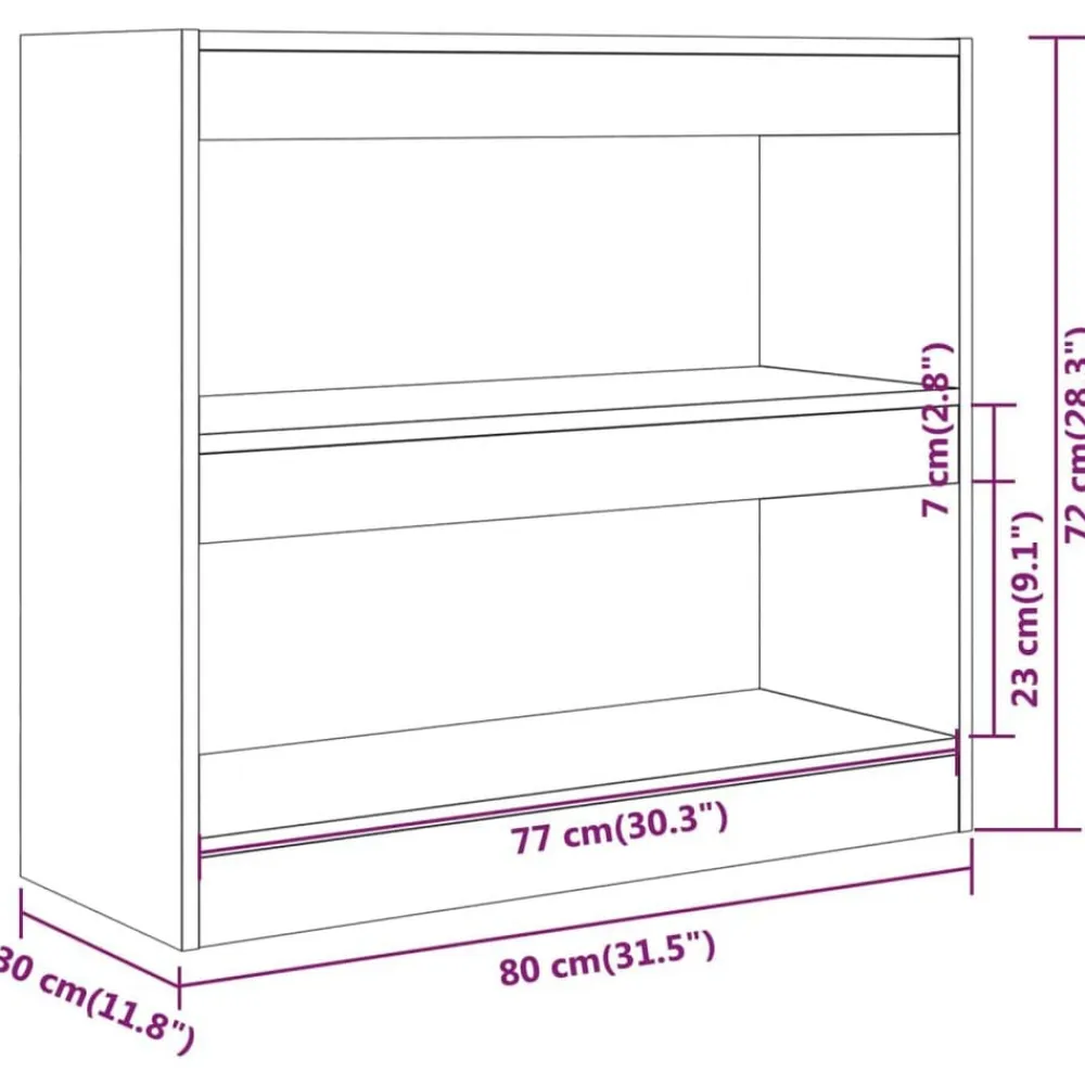 vidaXL Estanterías-Estantería/divisor de espacios 80x30x72 cm