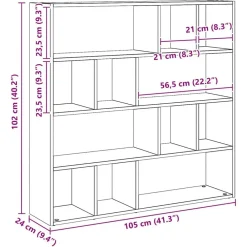 vidaXL Divisores De Ambientes-Estantería/divisor de espacios 105x24x102 cm