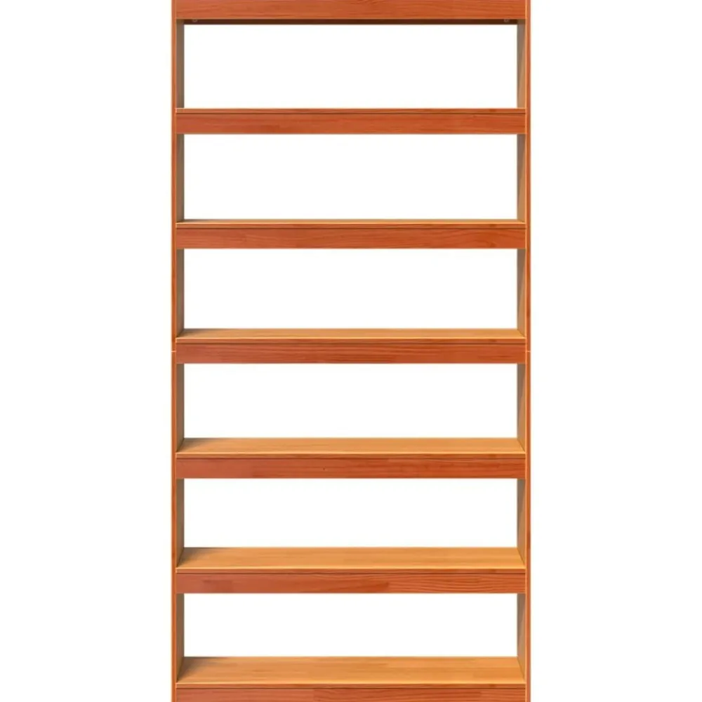 vidaXL Estantería/divisor espacios madera maciza pino 100x30x199,5 cm Marrón