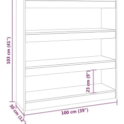 vidaXL Estantería/divisor espacios color roble Sonoma 100x30x103 cm New
