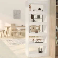 vidaXL Estantería/divisor madera de ingeniería 60x30x166 cm Blanco Clearance