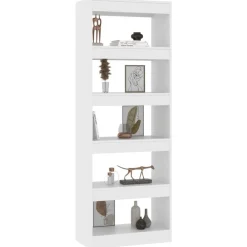 vidaXL Estantería/divisor madera de ingeniería 60x30x166 cm Blanco Clearance