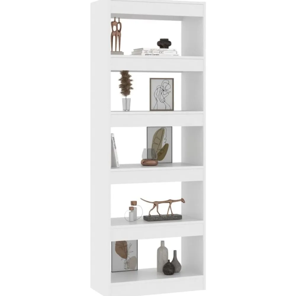 vidaXL Estantería/divisor madera de ingeniería 60x30x166 cm Blanco Clearance