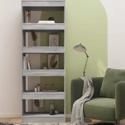 vidaXL Estantería/divisor madera ingeniería 60x30x166 cm Gris sonoma Outlet