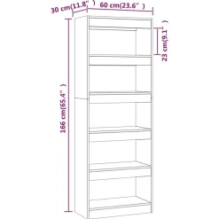 vidaXL Estantería/divisor madera ingeniería 60x30x166 cm Gris sonoma Outlet