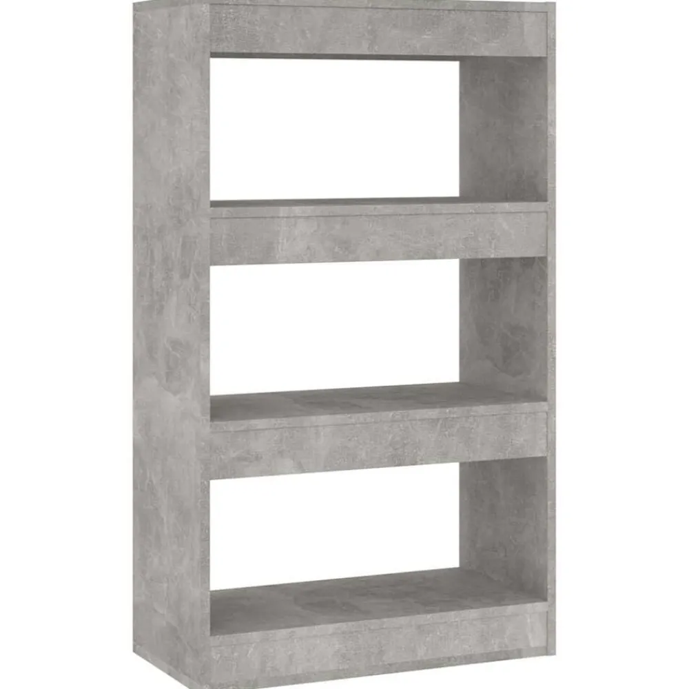vidaXL Estanterías-Estantería/divisor madera ingeniería gris hormigón 60x30x103 cm