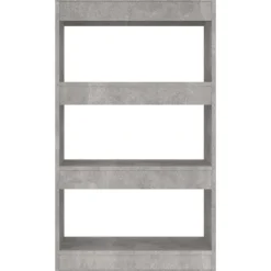 vidaXL Estanterías-Estantería/divisor madera ingeniería gris hormigón 60x30x103 cm