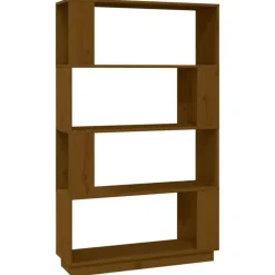 vidaXL Estanterías-Estantería/divisor madera de pino marrón miel 80x25x132 cm