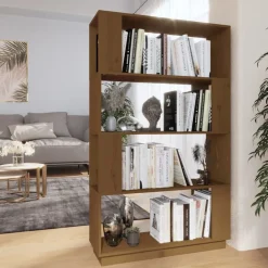 vidaXL Estanterías-Estantería/divisor madera de pino marrón miel 80x25x132 cm