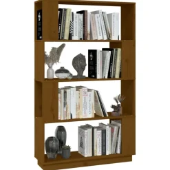 vidaXL Estanterías-Estantería/divisor madera de pino marrón miel 80x25x132 cm