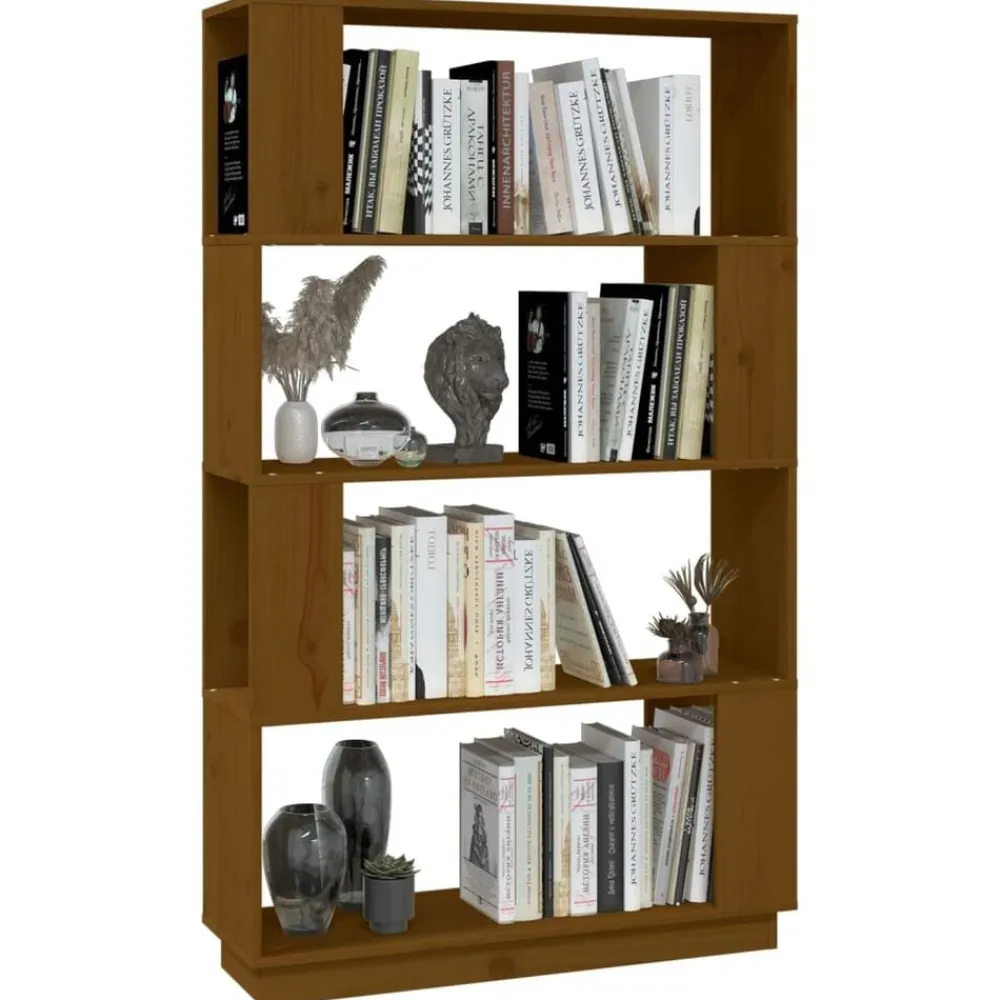 vidaXL Estanterías-Estantería/divisor madera de pino marrón miel 80x25x132 cm