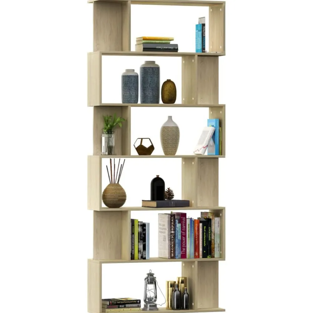vidaXL Estanterías-Estantería/divisor madera contrachapada color roble 80x24x192cm