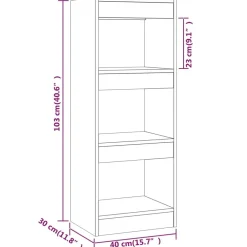 vidaXL Estanterías-Estantería/divisor madera de ingeniería 40x30x103 cm