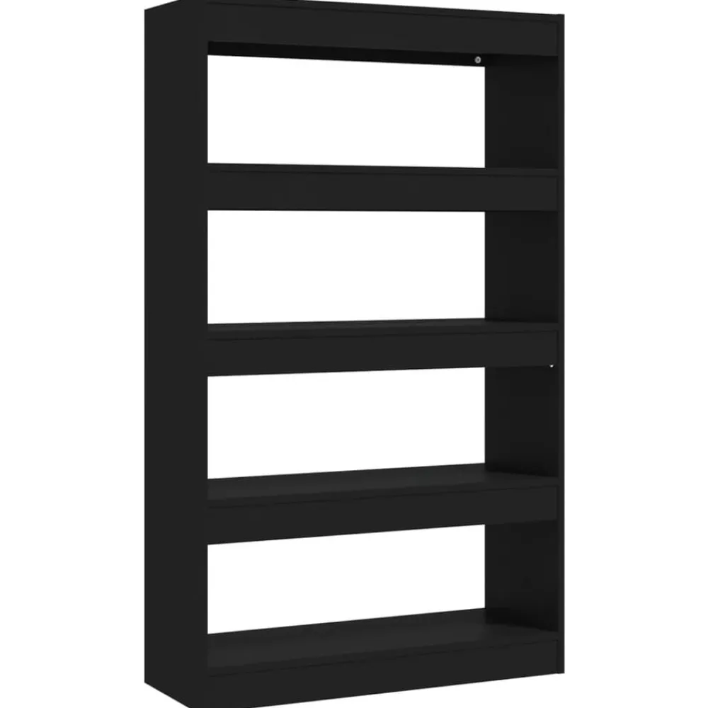 vidaXL Estantería/divisor madera de ingeniería 80x30x135 cm Negro Clearance