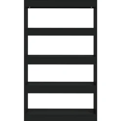 vidaXL Estantería/divisor madera de ingeniería 80x30x135 cm Negro Clearance