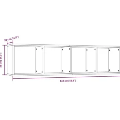 vidaXL Estantería/mueble de TV madera 143x30x36 cm Roble ahumado Best
