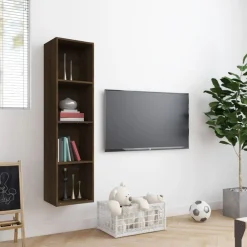 vidaXL Estanterías-Estantería/mueble de TV madera roble marrón 143x30x36 cm