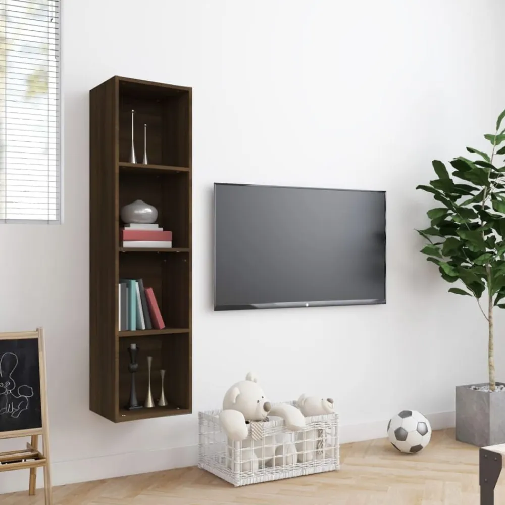 vidaXL Estanterías-Estantería/mueble de TV madera roble marrón 143x30x36 cm