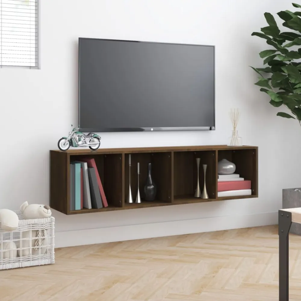 vidaXL Estanterías-Estantería/mueble de TV madera roble marrón 143x30x36 cm
