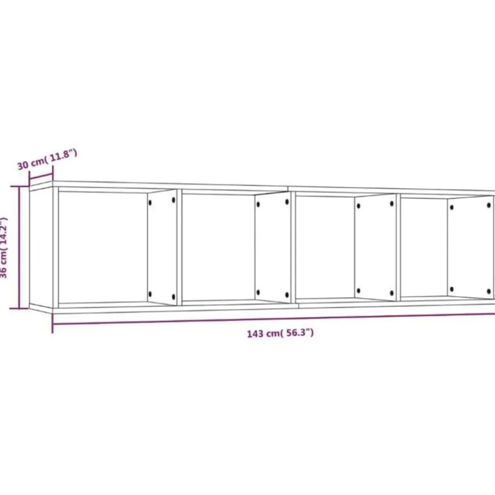 vidaXL Estanterías-Estantería/mueble de TV madera roble marrón 143x30x36 cm