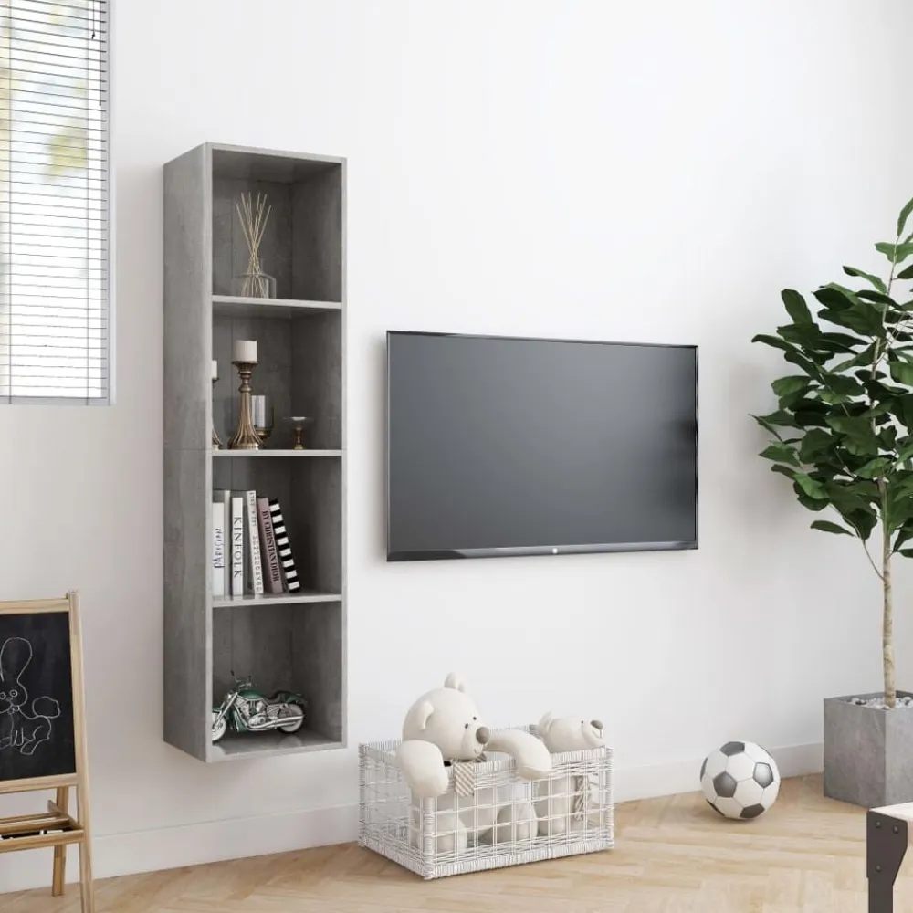 vidaXL Estantería/mueble para TV gris hormigón 143x30x36 cm Gris hormigón Discount