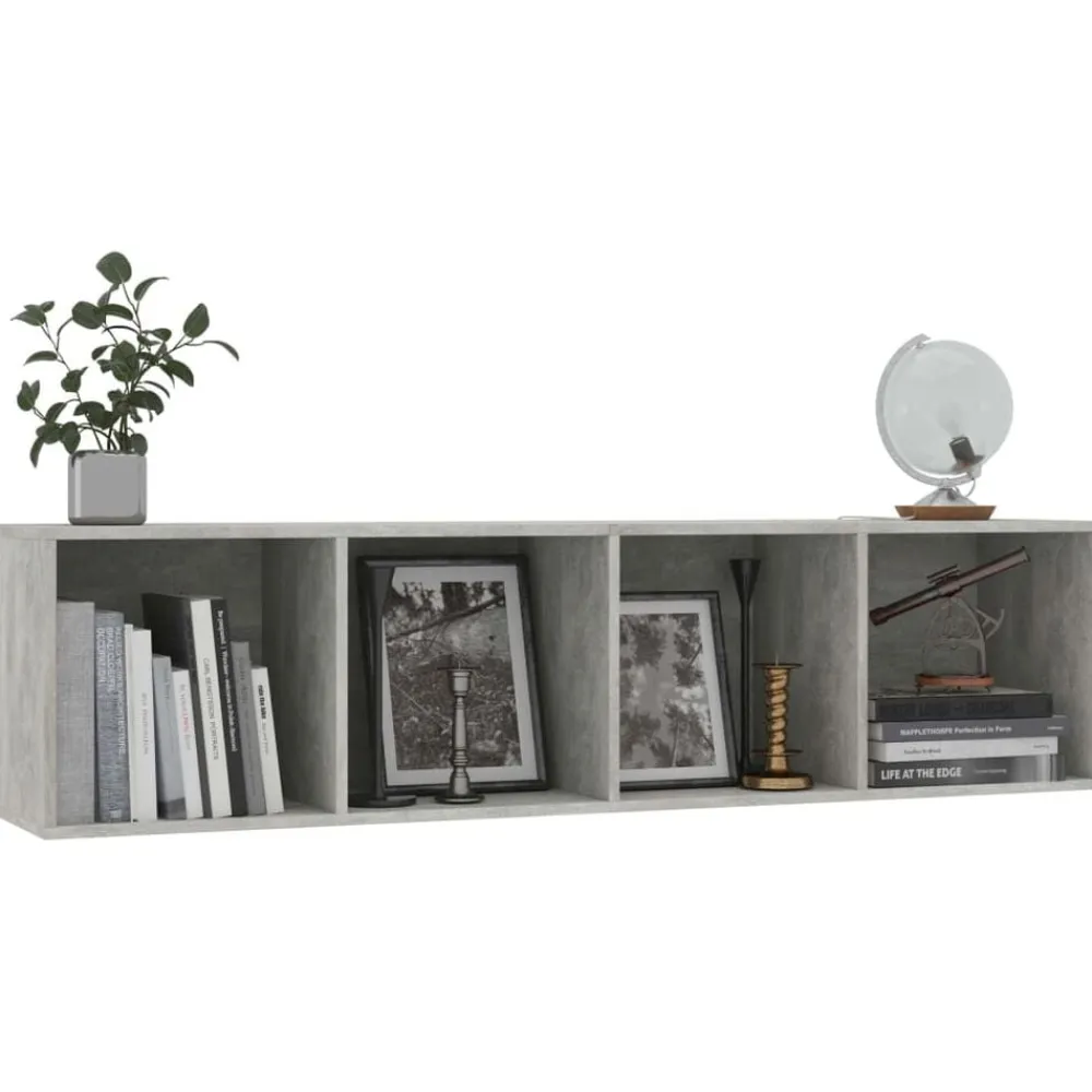 vidaXL Estantería/mueble para TV gris hormigón 143x30x36 cm Gris hormigón Discount
