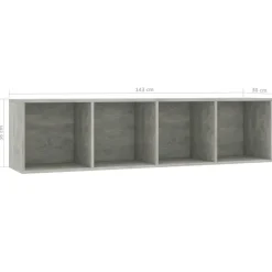 vidaXL Estantería/mueble para TV gris hormigón 143x30x36 cm Gris hormigón Discount