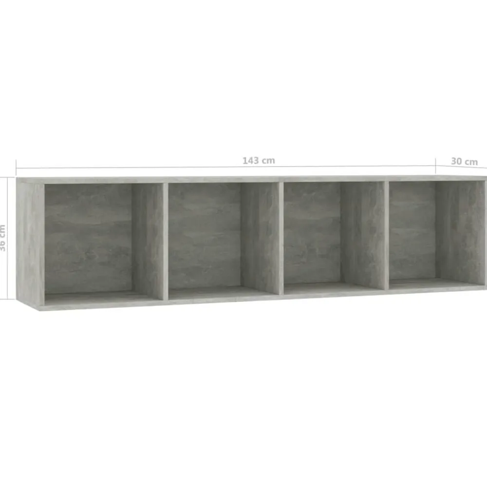 vidaXL Estantería/mueble para TV gris hormigón 143x30x36 cm Gris hormigón Discount