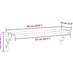 vidaXL Estanterías de pared 2 pcs 60 x 15 x 15,5 cm Roble negro Sale