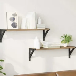 vidaXL Estanterías de pared 2 pcs Roble artesanal 60 x 15 x 15,5 cm Roble artisan