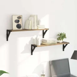 vidaXL Estanterías de pared 2 pcs Roble artesanal 60 x 15 x 15,5 cm Roble artisan