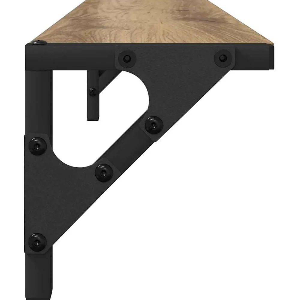 vidaXL Estanterías de pared 2 pcs Roble artesanal 60 x 15 x 15,5 cm Roble artisan
