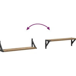 vidaXL Estanterías de pared 2 pcs Roble artesanal 60 x 15 x 15,5 cm Roble artisan
