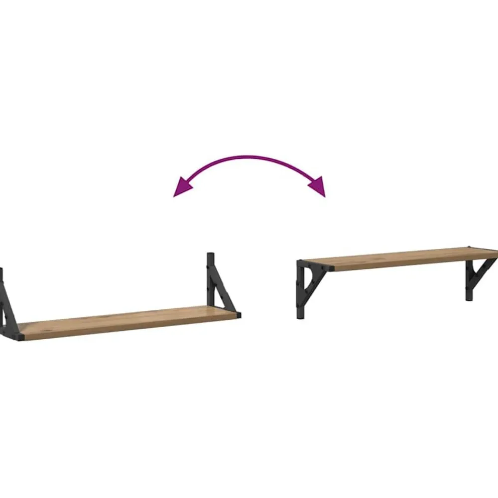 vidaXL Estanterías de pared 2 pcs Roble artesanal 60 x 15 x 15,5 cm Roble artisan