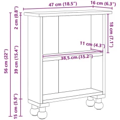 vidaXL Estanterías-Estanterías Marrón 47 x 16 x 55 cm Madera de Caoba Sólida