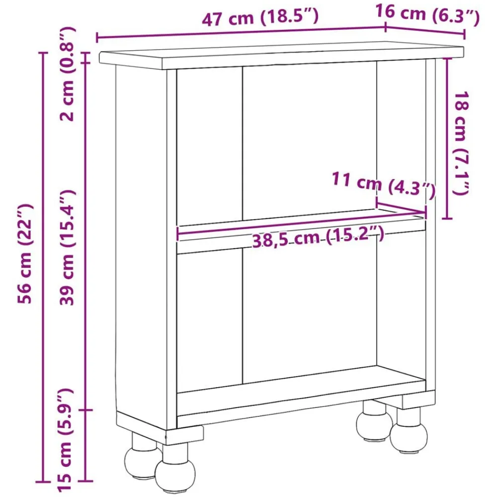 vidaXL Estanterías-Estanterías Marrón 47 x 16 x 55 cm Madera de Caoba Sólida
