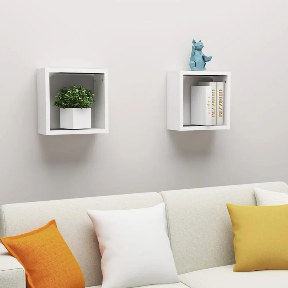 vidaXL Estanterías-Estantes cubo de pared 2 unidades 30x15x30 cm