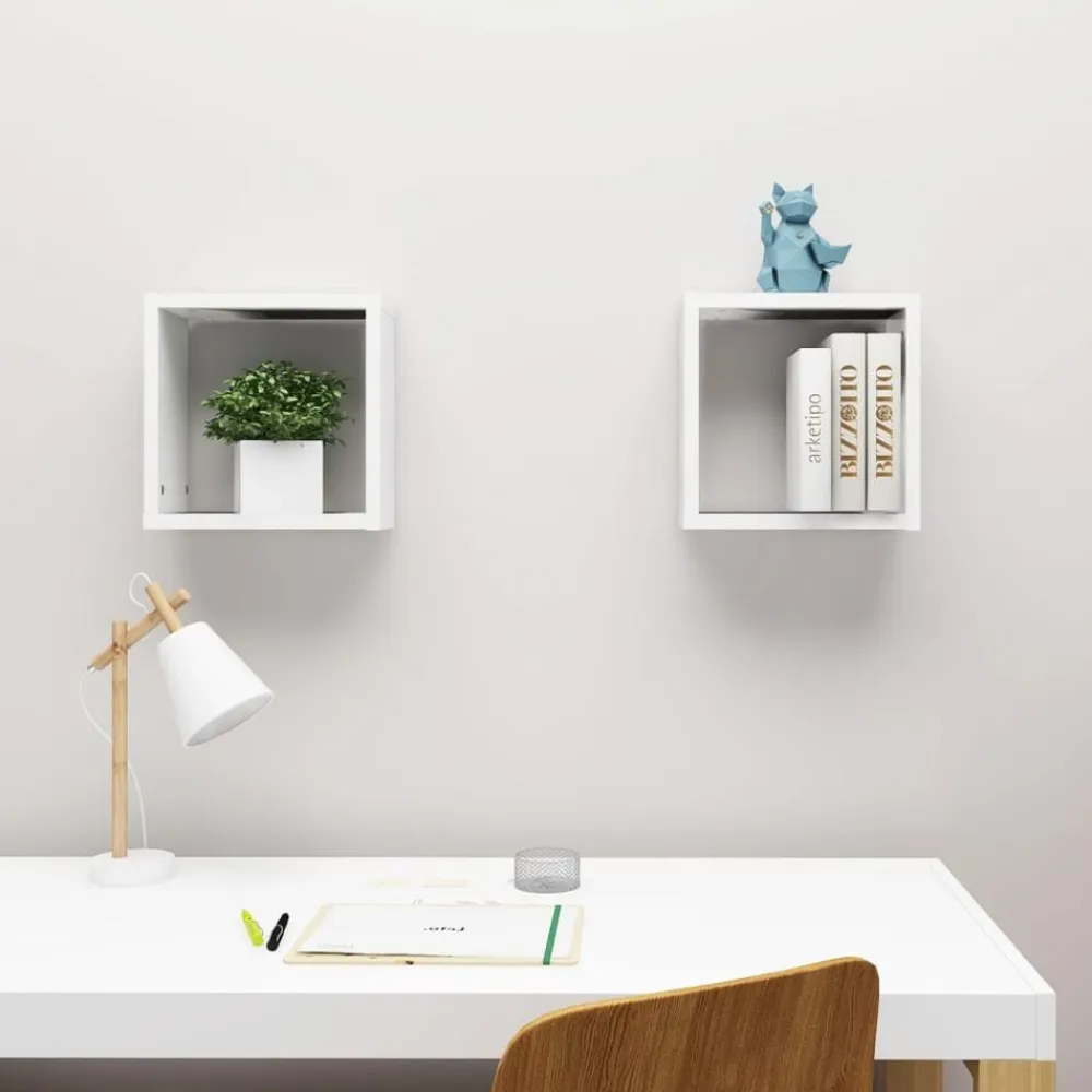 vidaXL Estanterías-Estantes cubo de pared 2 unidades 30x15x30 cm
