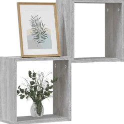 vidaXL Estantes cubo de pared 2 unidades 30x15x30 cm Gris sonoma Outlet