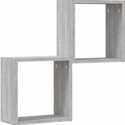 vidaXL Estantes cubo de pared 2 unidades 30x15x30 cm Gris sonoma Outlet