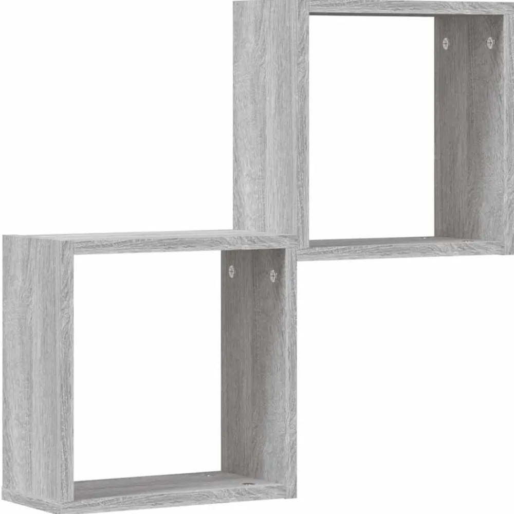 vidaXL Estantes cubo de pared 2 unidades 30x15x30 cm Gris sonoma Outlet