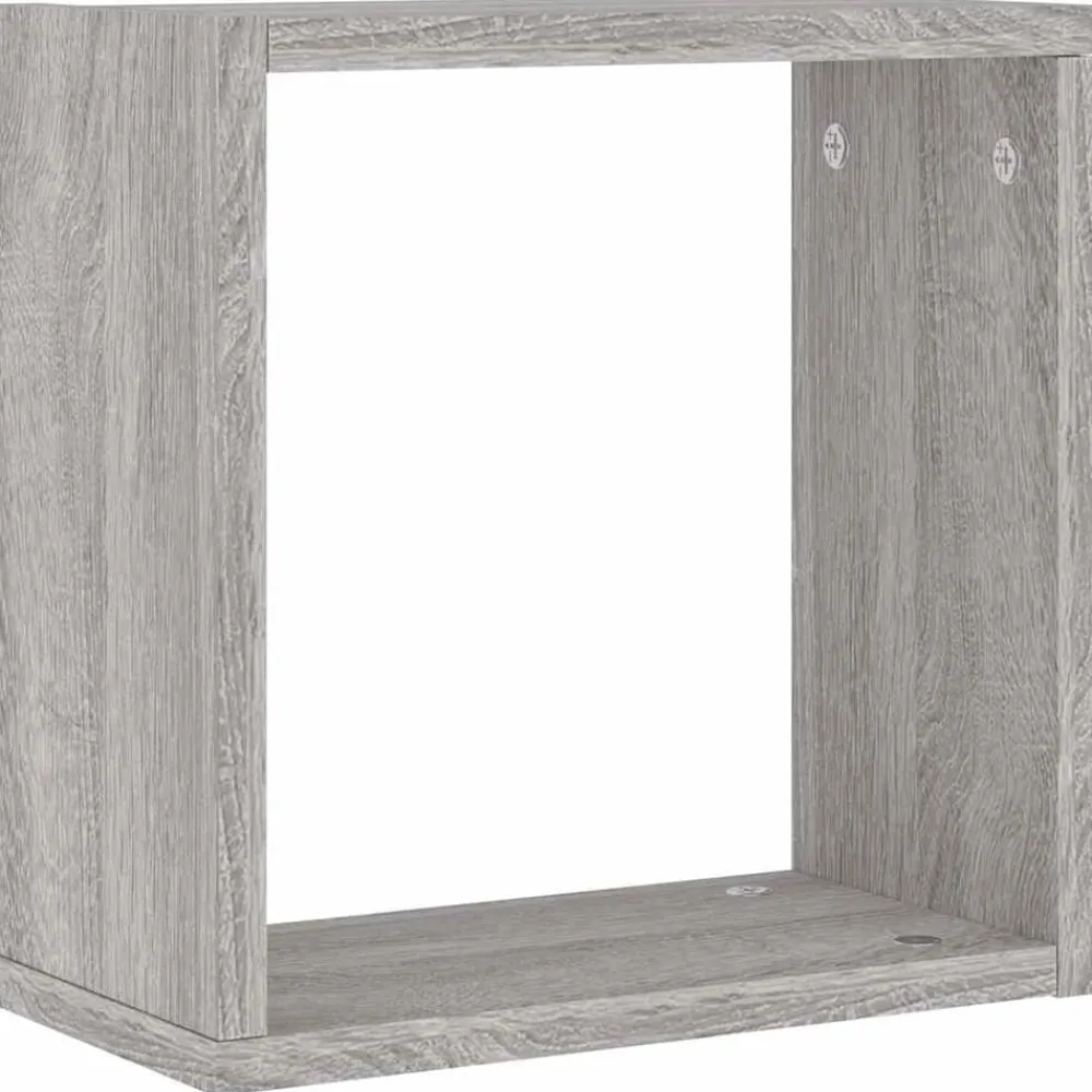 vidaXL Estantes cubo de pared 2 unidades 30x15x30 cm Gris sonoma Outlet