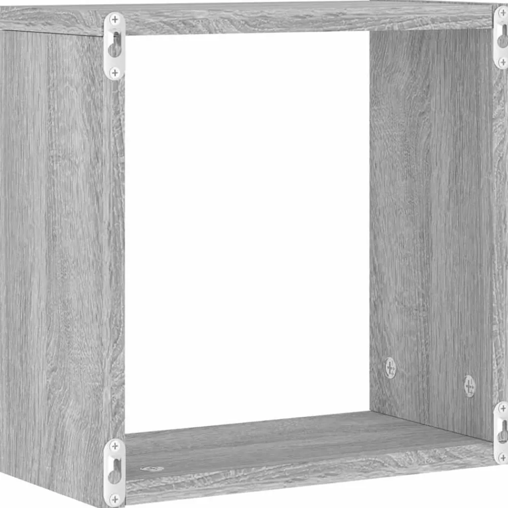 vidaXL Estantes cubo de pared 2 unidades 30x15x30 cm Gris sonoma Outlet