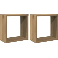 vidaXL Estanterías-Estantes cubo de pared 2 uds madera 30x15x30 cm
