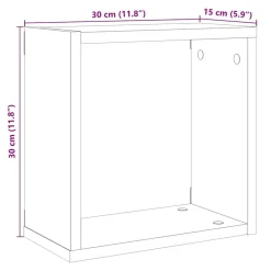 vidaXL Estanterías-Estantes cubo de pared 2 uds madera 30x15x30 cm