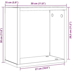 vidaXL Estantes cubo de pared 2 uds madera 30x15x30 cm Roble negro Online
